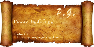 Popov György névjegykártya